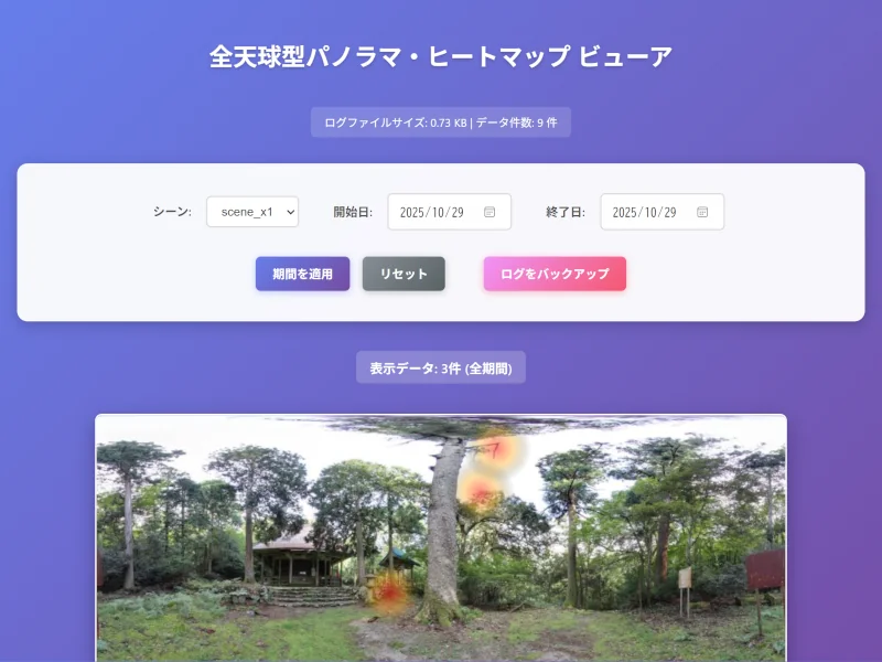360度バーチャルツアー対応ヒートマップ・イメージ